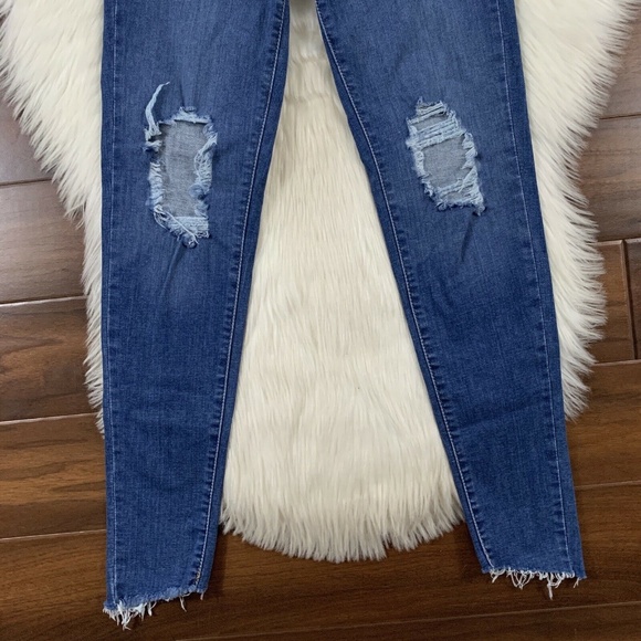 Levi's Size‎ 27 Quebec Storm Distress Mile High Super Skinny Denim Jeans - Picture 2 of 8